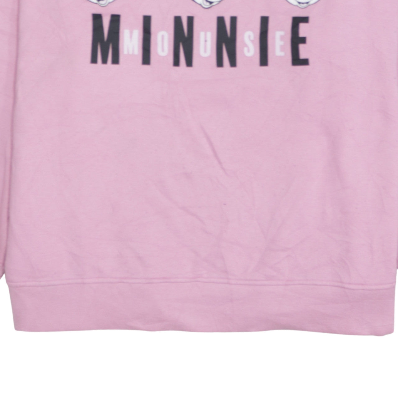 Disney Women Pink Minnie Mouse Sweatshirt Size L 14/16 Pullover