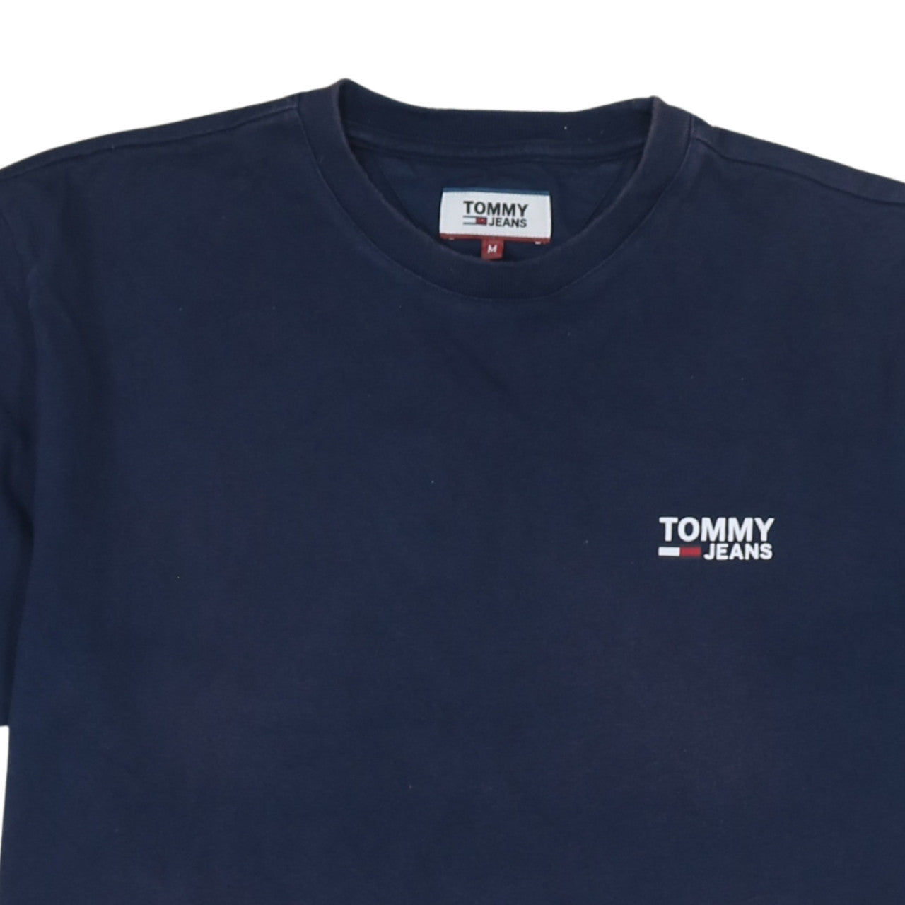 Tommy Jeans Men's Blue Crew Neck Regular Fit Cotton T-Shirt M