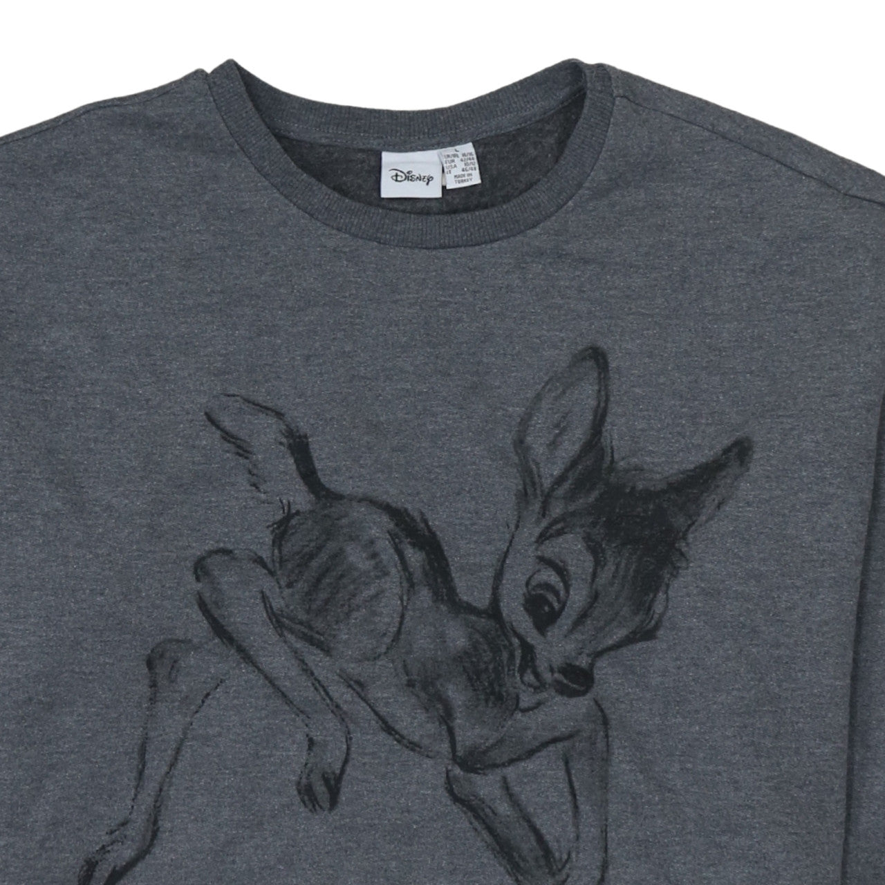 Disney Women’s Grey Bambi Pullover Sweatshirt Size L UK 14/16