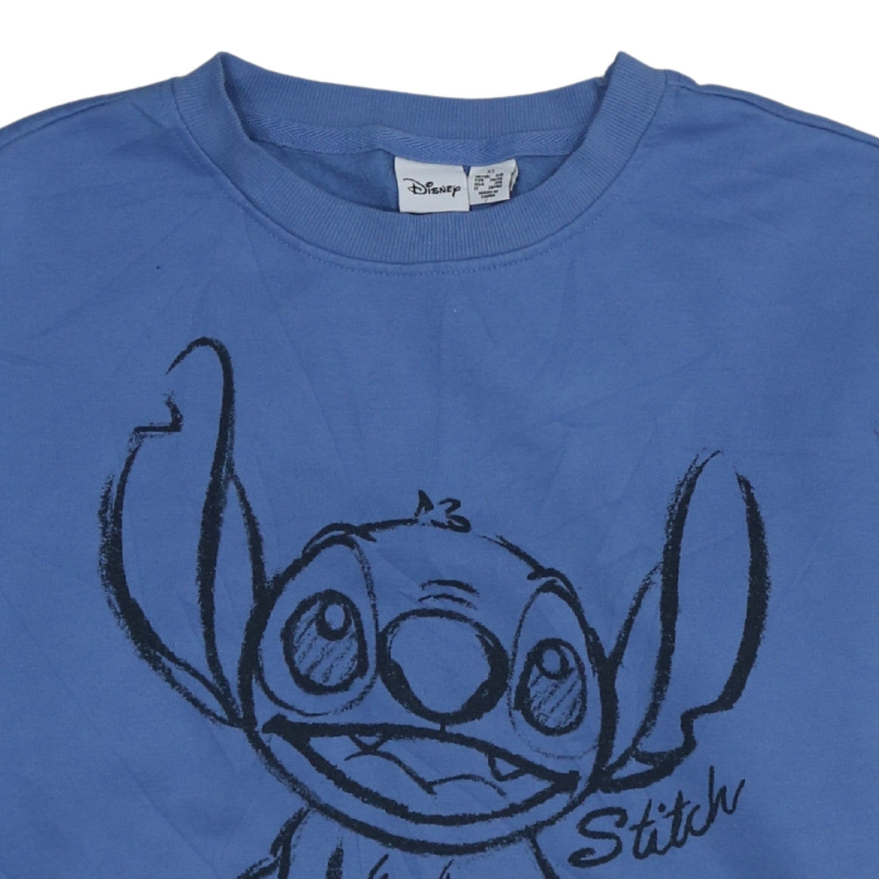 Disney Primark Women Blue Stitch Sweatshirt XS Crew Neck Pullover