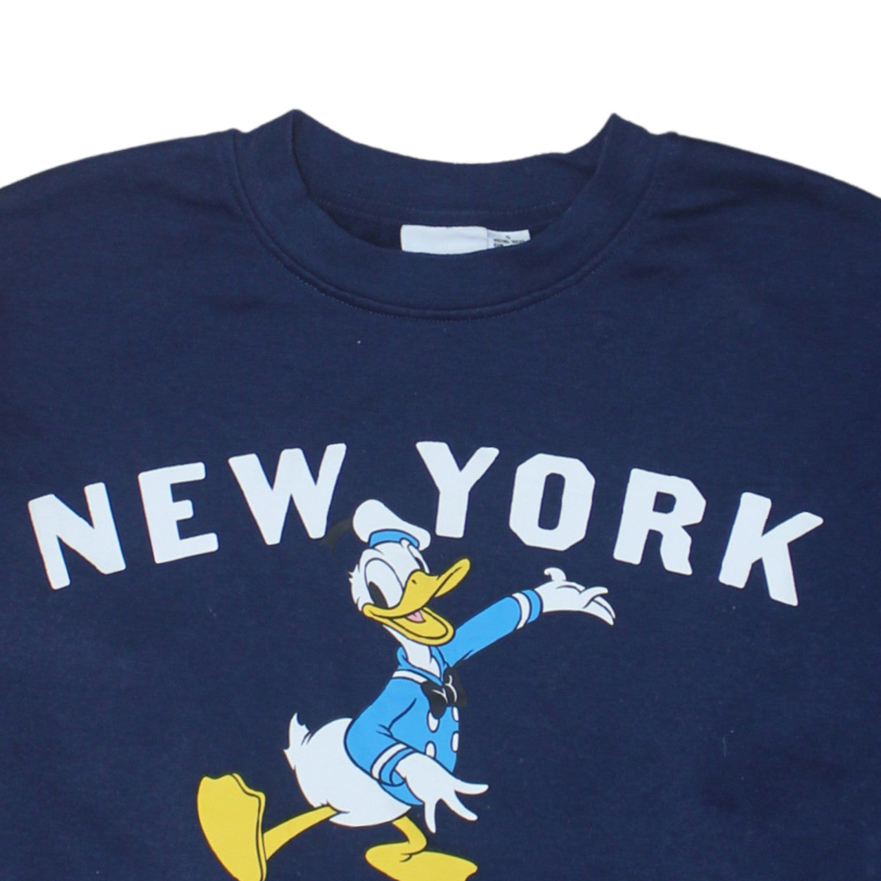 Disney Womens Navy Blue Donald Duck New York Printed Sweatshirt Size S