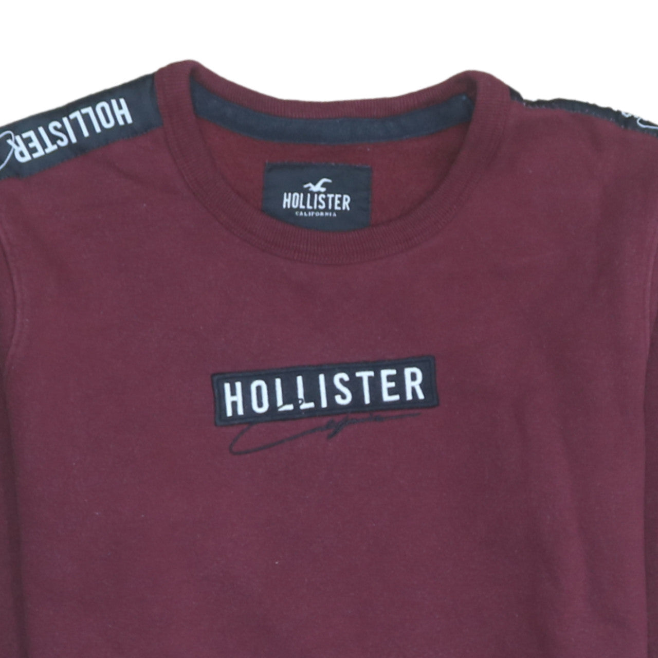 Hollister Men’s Red Logo Crew Neck Sweatshirt XS Regular Fit