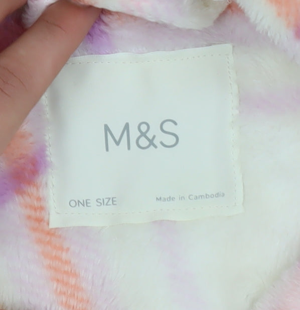 Marks and Spencer Womens Multicoloured Fleece Hooded Nightshirt One Size