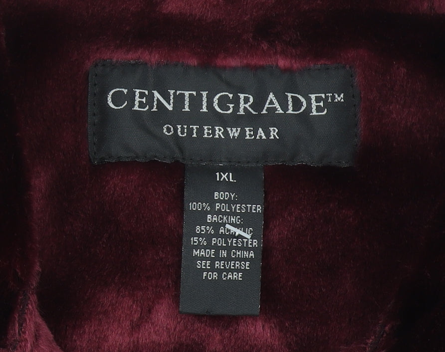 Centigrade Womens Red Faux Fur Lined Long Coat XL