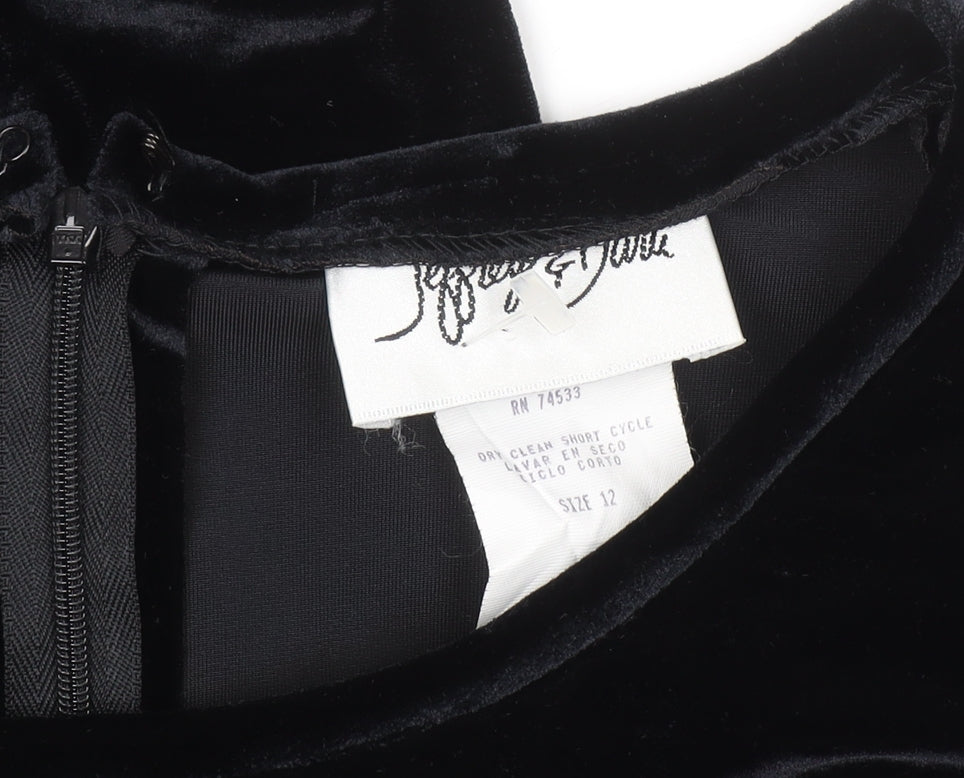 Jeffrey & Paula Women's Black Size 12 Velvet Sheath Party Dress