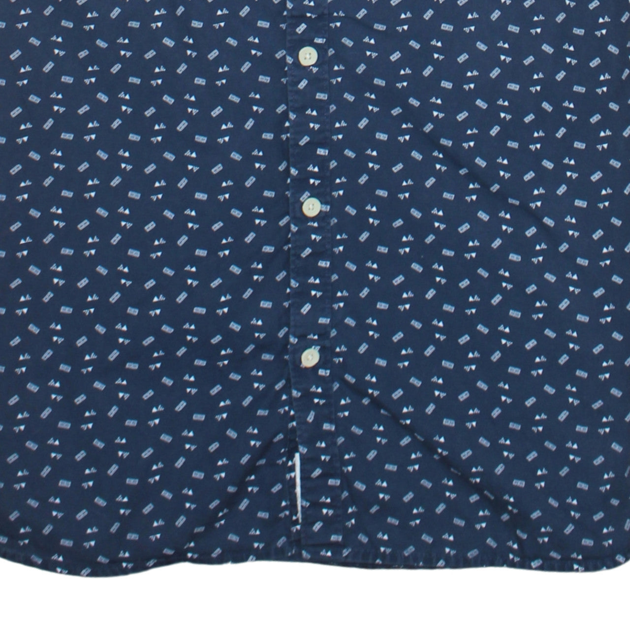 Hilfiger Denim Men's Blue Short Sleeve Button-Up Shirt L Regular Fit