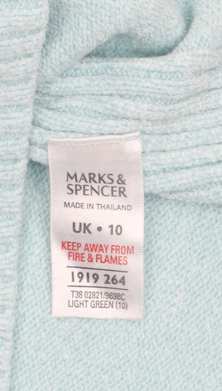Marks and Spencer Women's Light Green Knit Short Sleeve Jumper UK 10