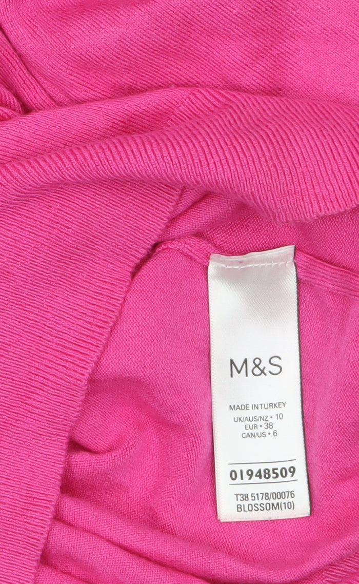 Marks and Spencer Women’s Pink Roll Neck Jumper Size 10