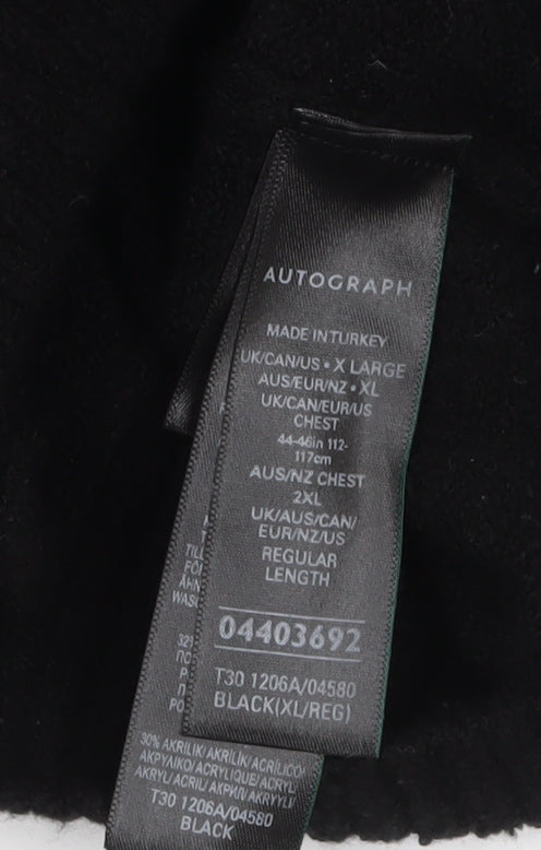 Marks and Spencer Autograph Men's Black XL Collared Henley Jumper