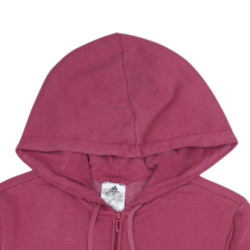 Adidas Women's Pink Full Zip Hoodie Size S 8-10 Cotton Blend