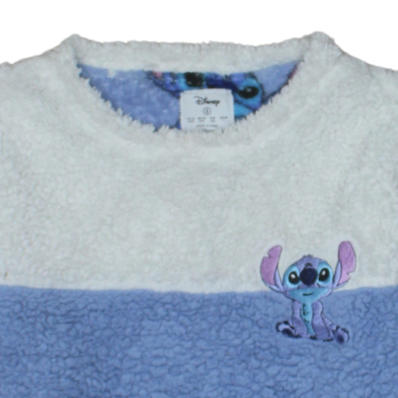 Disney Women’s Blue Fleece Stitch Long Sleeve Nightshirt Size 10-12