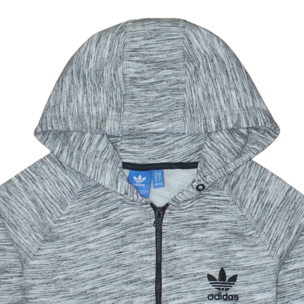 Adidas Women Grey Full Zip Hoodie Size 10 UK Hooded Sweatshirt