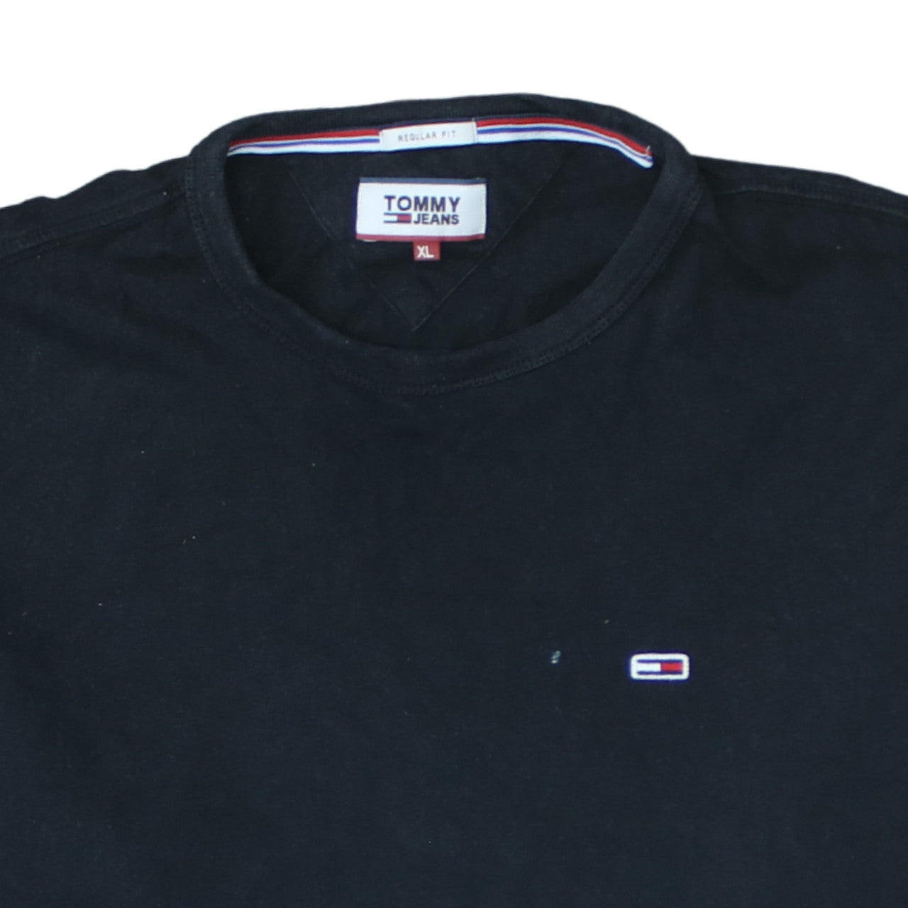 Tommy Jeans Men's Black XL Long Sleeve Cotton Regular Fit Top