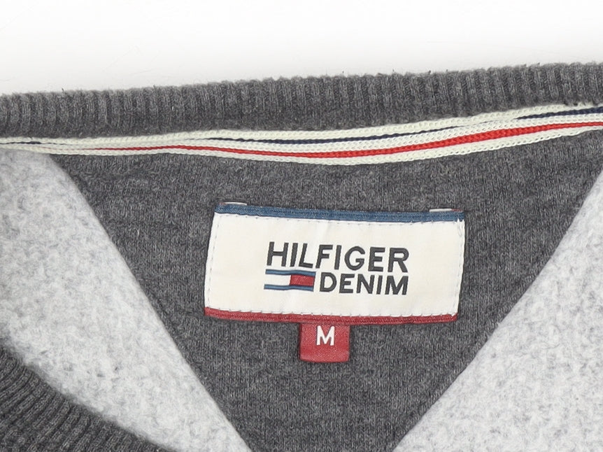 Tommy Hilfiger Denim Mens Grey Logo Crew Neck Sweatshirt Size M