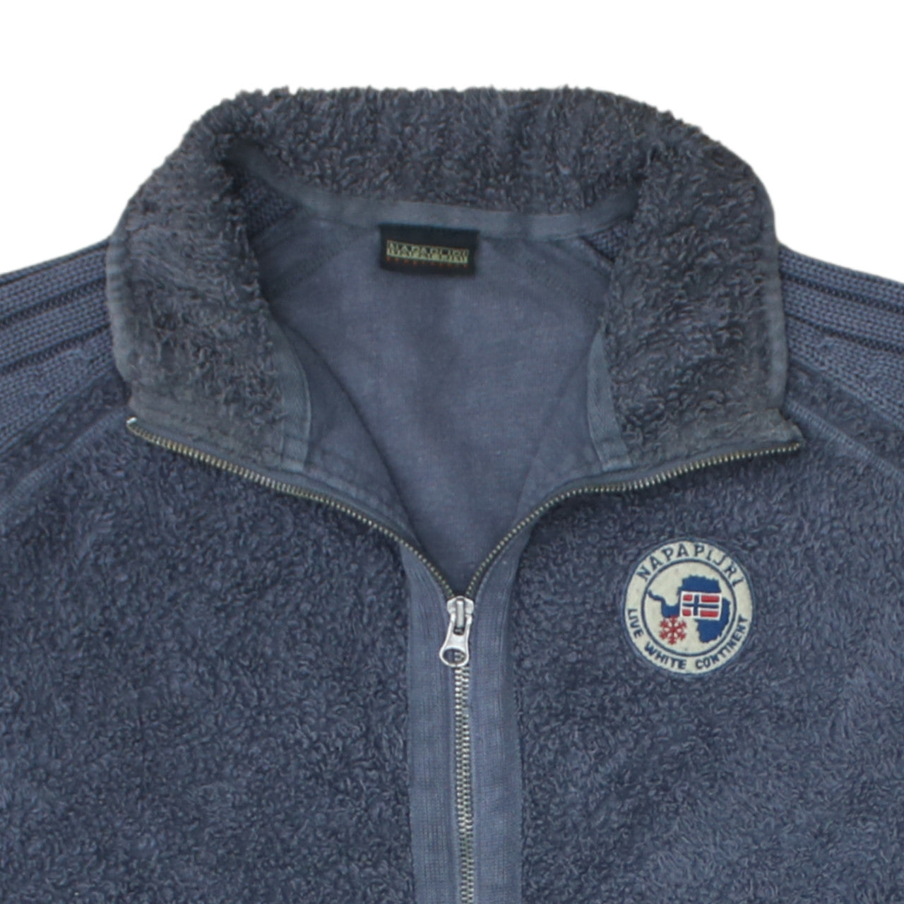 Napapijri Men's Blue Full Zip Cotton Knit Sweatshirt Size M