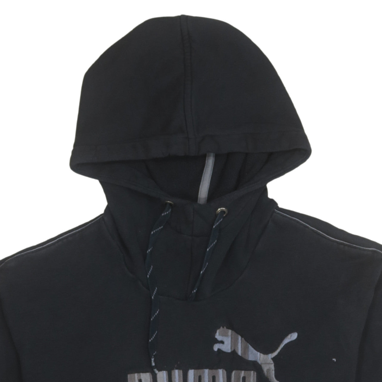 Puma Mens Black Pullover Hoodie Logo Fleece Sweatshirt M