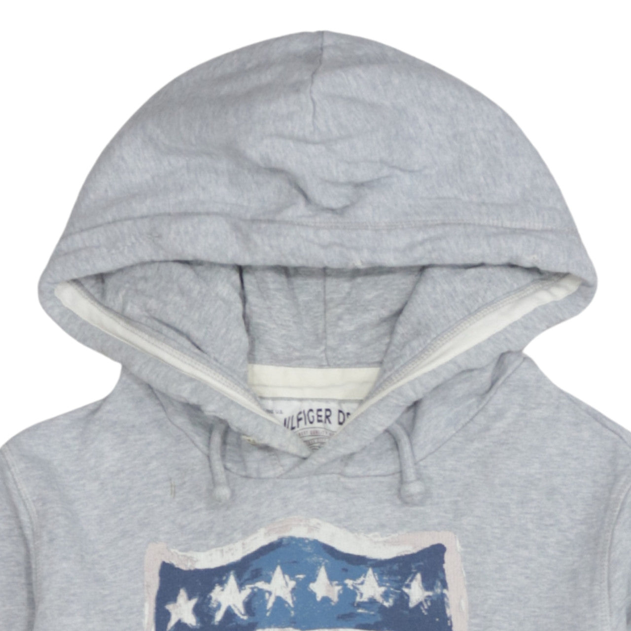 Tommy Hilfiger Denim Men's Grey Medium Pullover Hoodie with USA Graphic