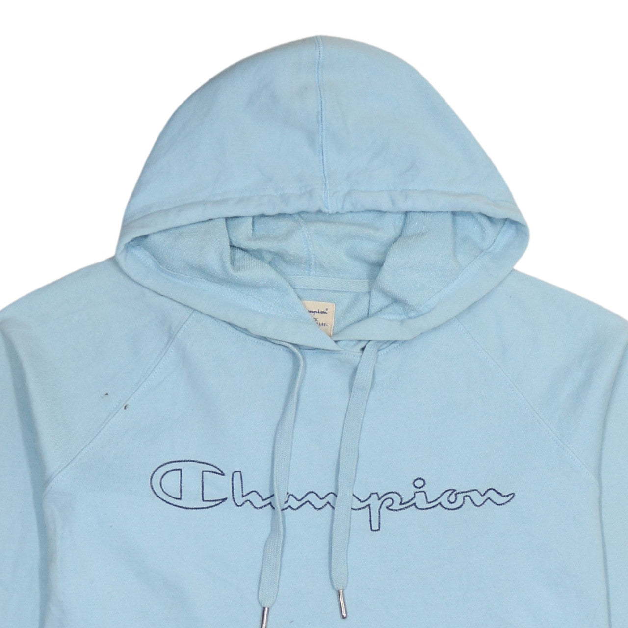 Champion Men's Blue Pullover Hoodie Medium Embroidered Logo