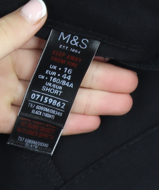 Marks and Spencer Women's Black Ankle Slim Trousers Size 16
