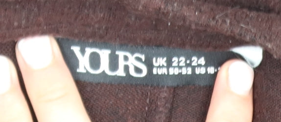 Yours Clothing Womens Brown Plus Size 22-24 Studded Heart Pullover Jumper