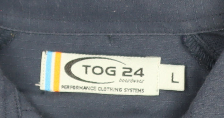 TOG24 Men's Blue Short Sleeve Button-Up Casual Shirt Size L