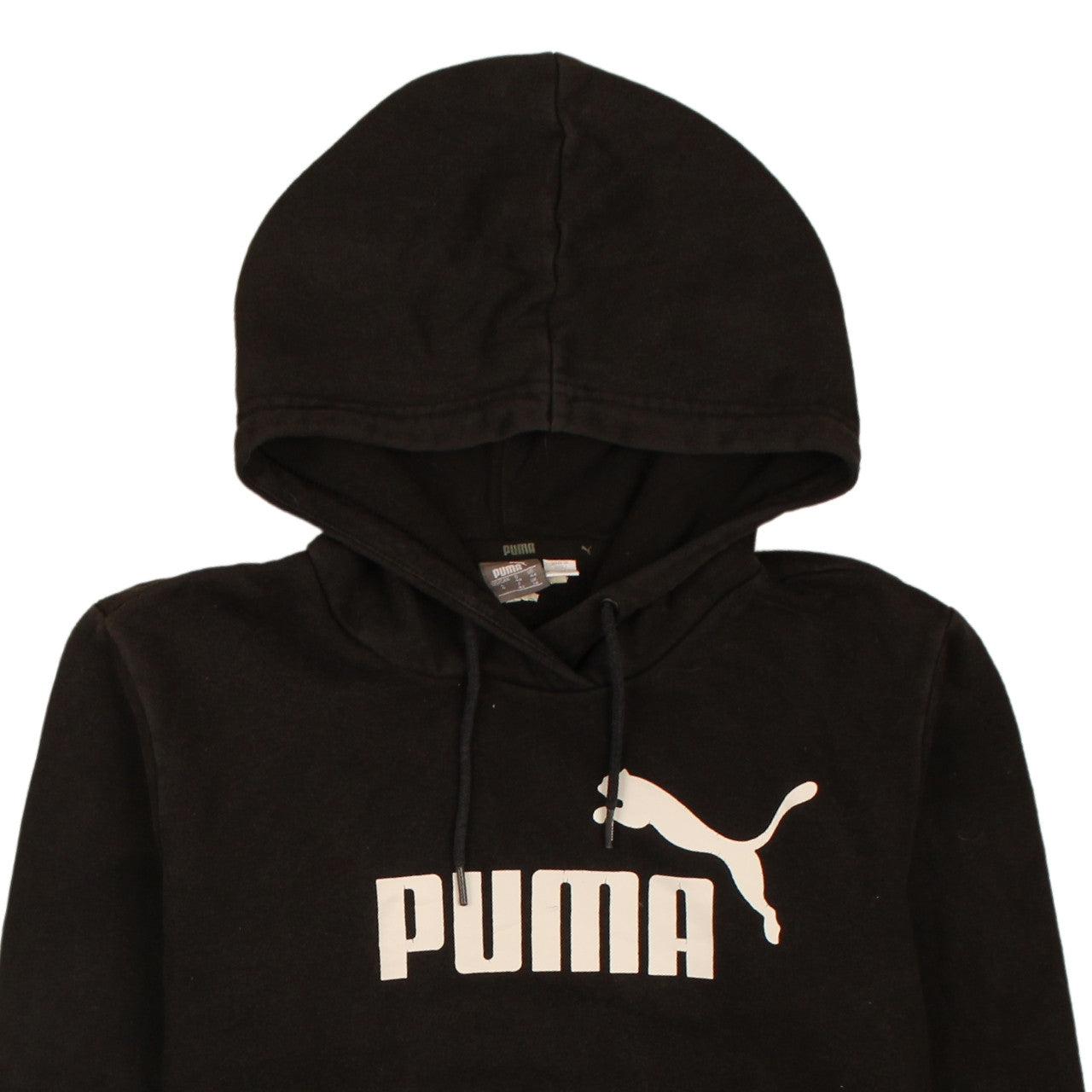 Puma Boys Black Pullover Hoodie Size 12 Years Graphic Logo Fleece