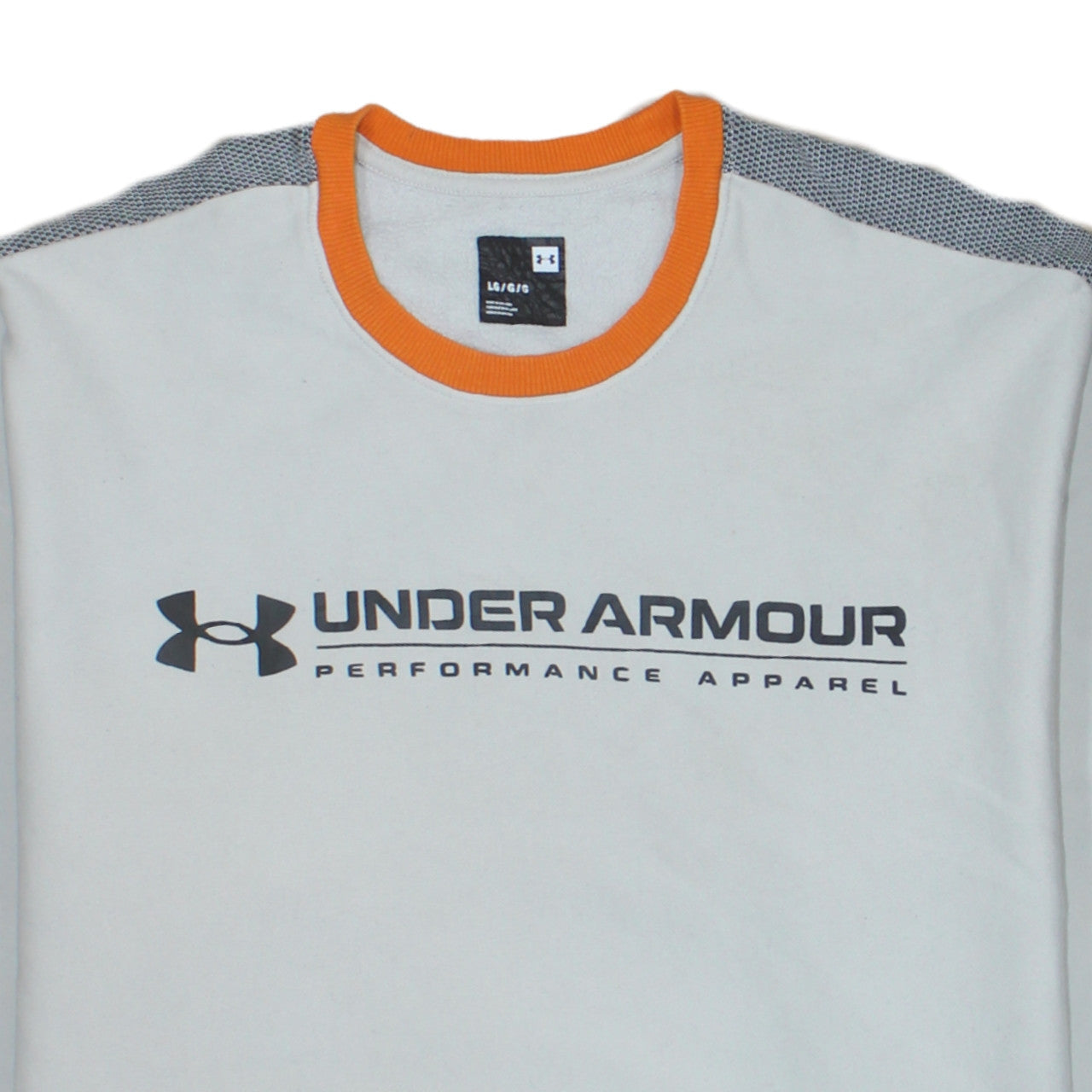 Under Armour Men's White Crew Neck Logo Pullover Sweatshirt L