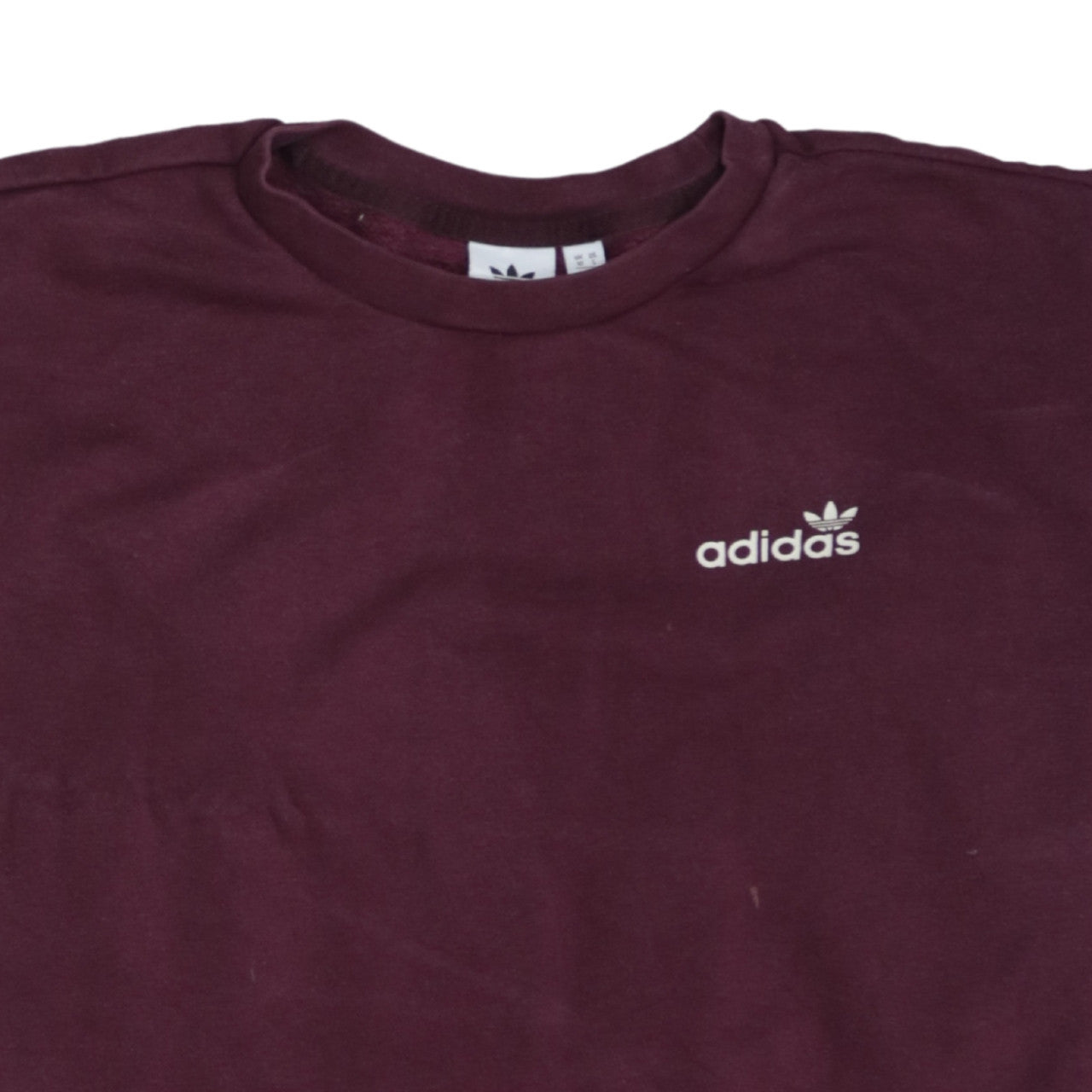 Adidas Womens Burgundy Crew Neck Pullover Sweatshirt UK 10