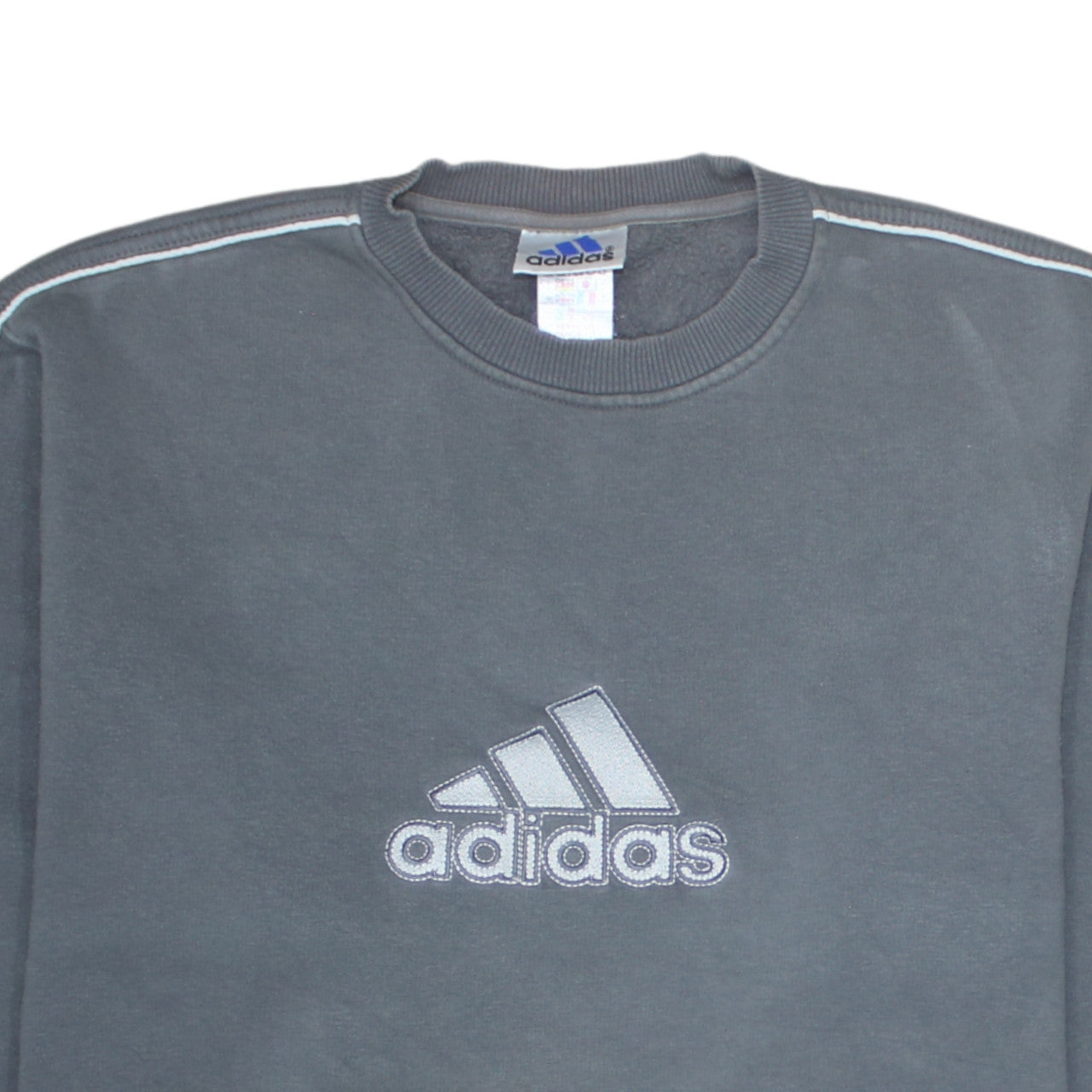 Adidas Men's Grey Pullover Sweatshirt Size L Embroidered Logo Sportswear