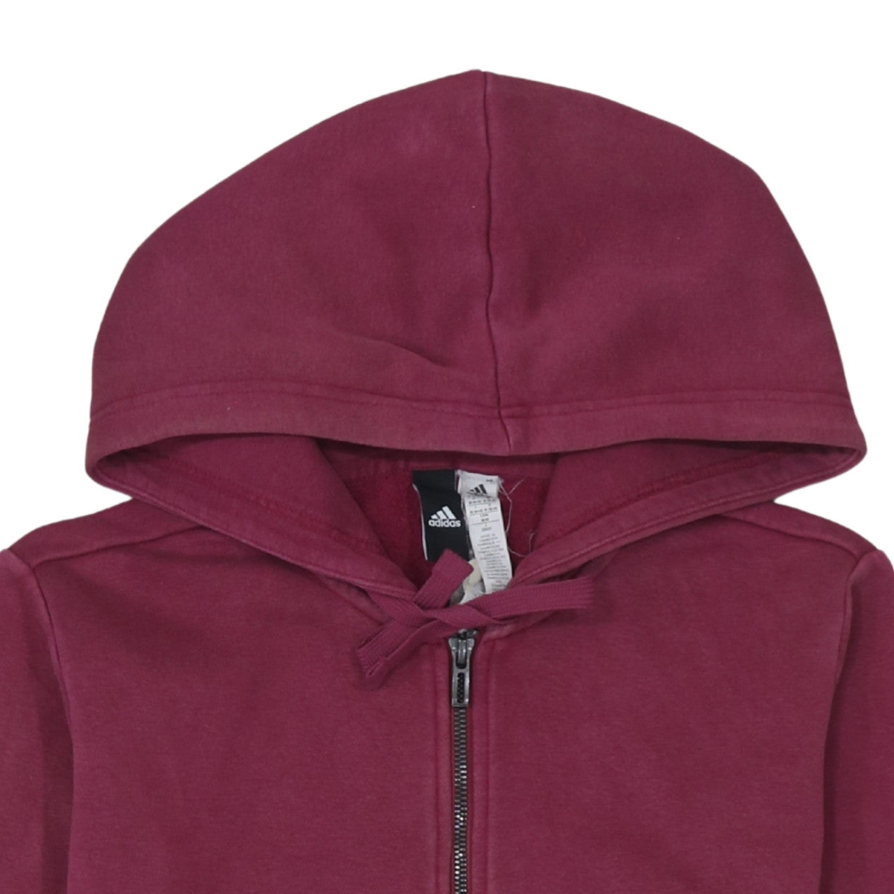 Adidas Womens Burgundy Full Zip Hoodie Size M Cotton Blend
