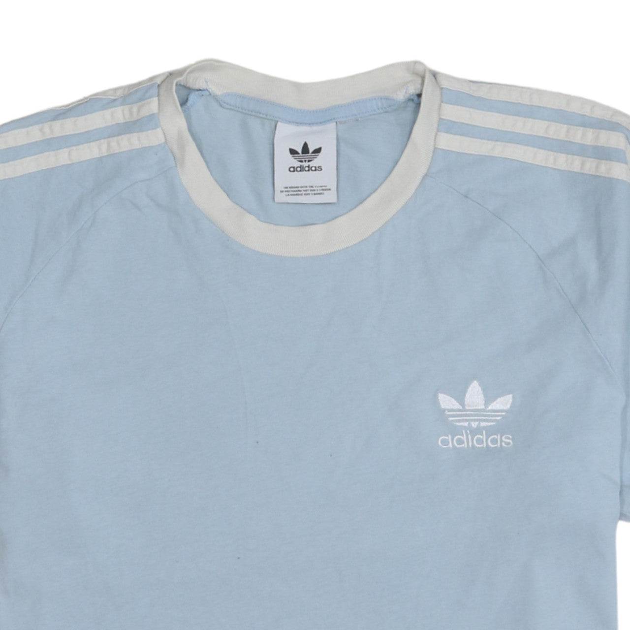 Adidas Men’s Blue Retro 3-Stripes Cotton Crew Neck T-Shirt M