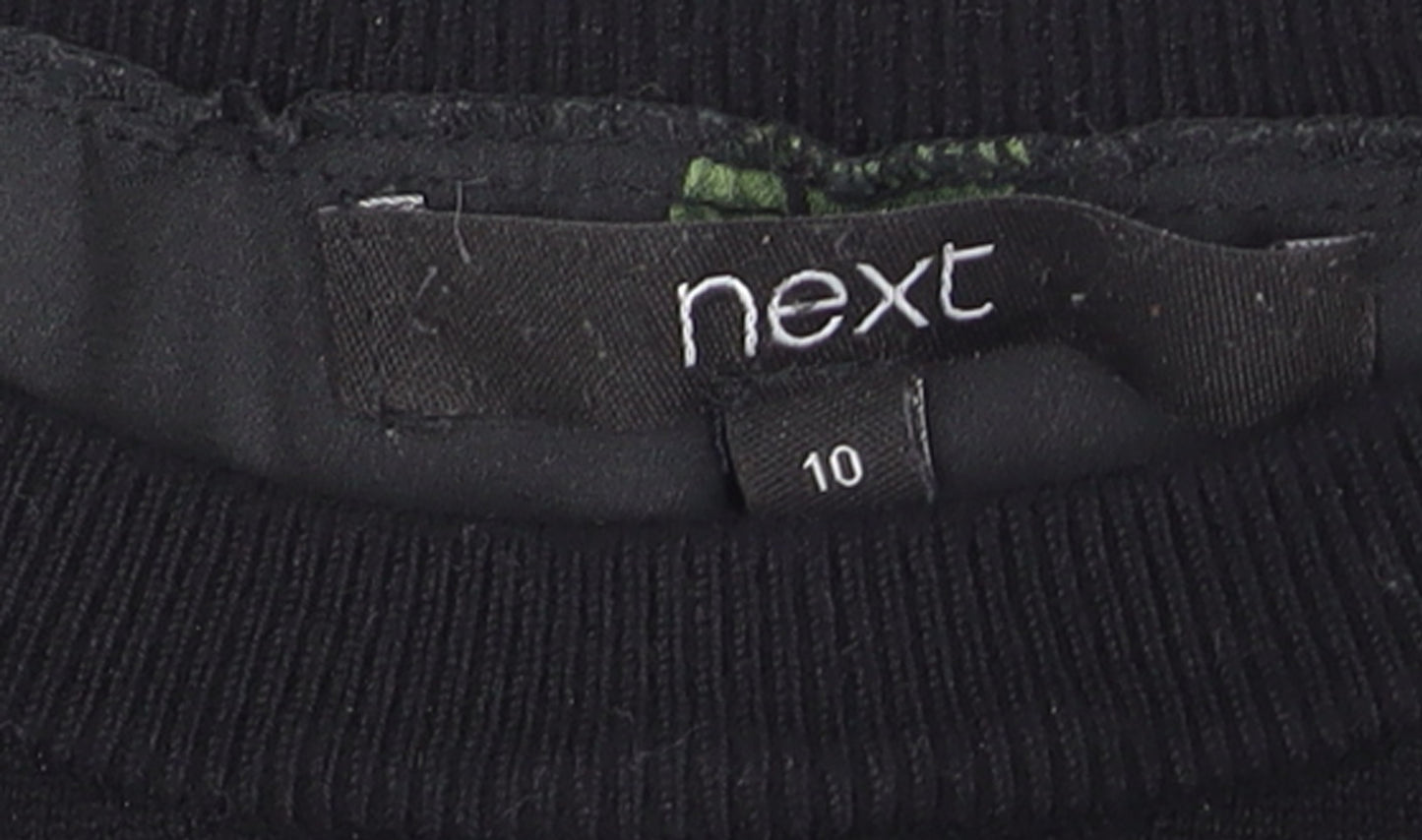 Next Women's Black Floral Hem Pullover Jumper Size 10