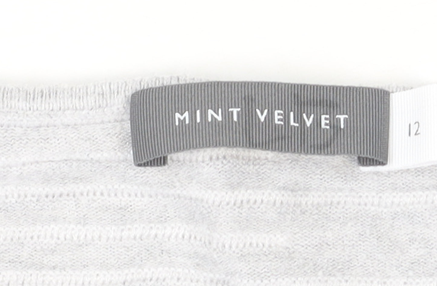 Mint Velvet Womens Grey Size 12 Boat Neck Striped Pullover Jumper