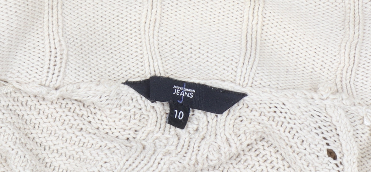 Jasper Conran Jeans Women’s Ivory Knit High Neck Cardigan Size 10