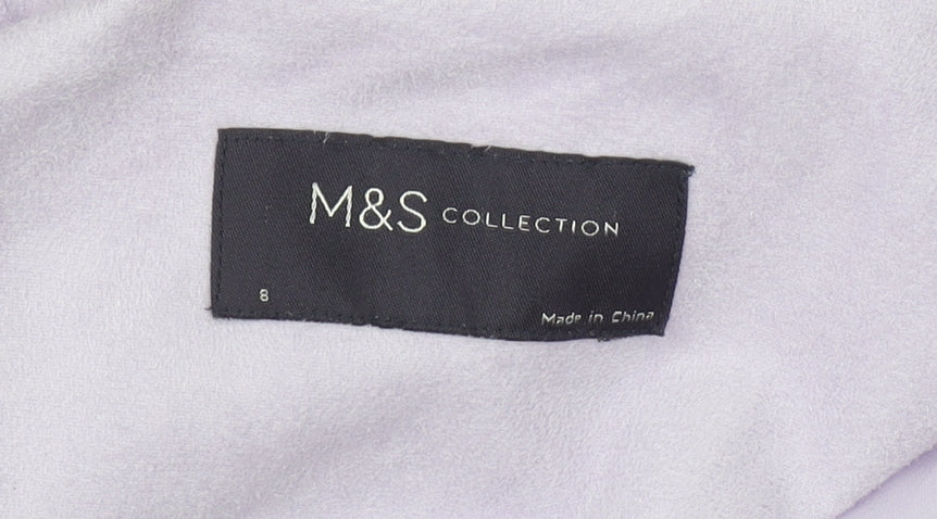 Marks and Spencer Women’s Lilac Fleece Button Jacket Size 8