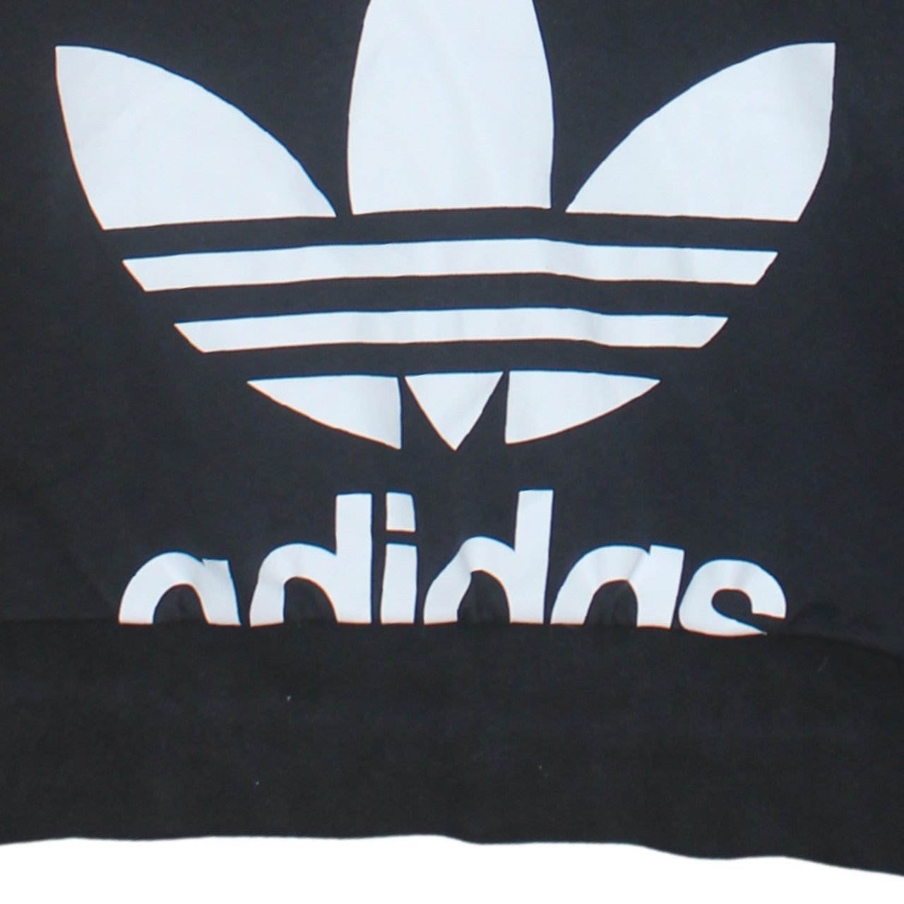 Adidas Women's Black Cropped Hoodie Size 10 Drawstring Hooded Sweatshirt