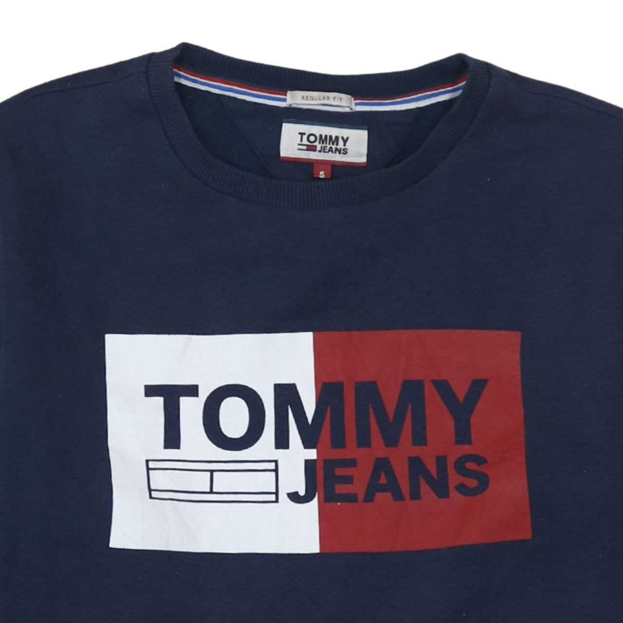 Tommy Jeans Men's Blue Logo Crew Neck Sweatshirt Size S Regular Fit