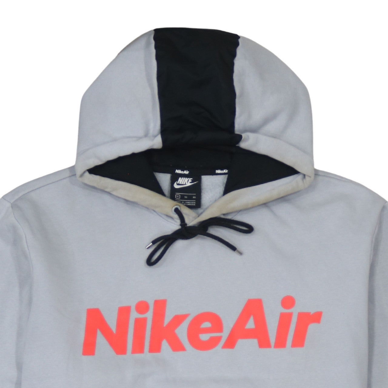 Nike Air Men's Grey & Black Pullover Hoodie XL Cotton Blend