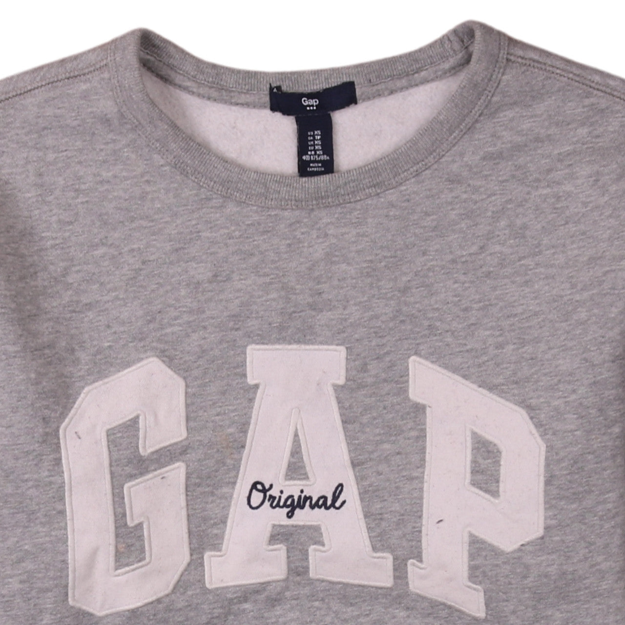 GAP Women Grey Original Logo Crew Neck Pullover Sweatshirt XS