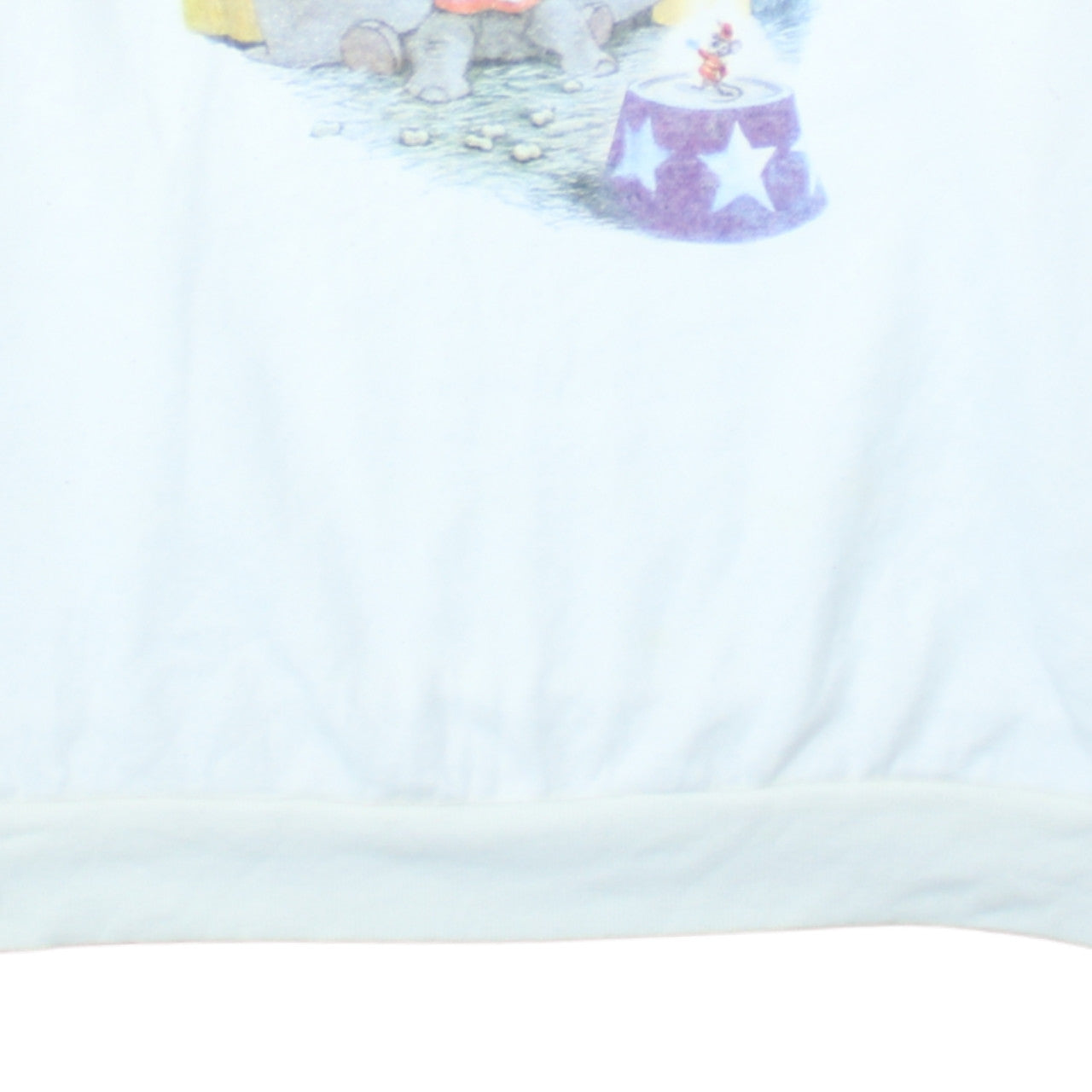 Disney Women White Dumbo Crew Neck Pullover Sweatshirt 2XL