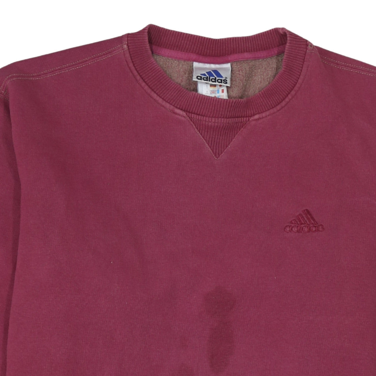 Adidas Womens Burgundy Sweatshirt M Cotton Crew Neck Pullover