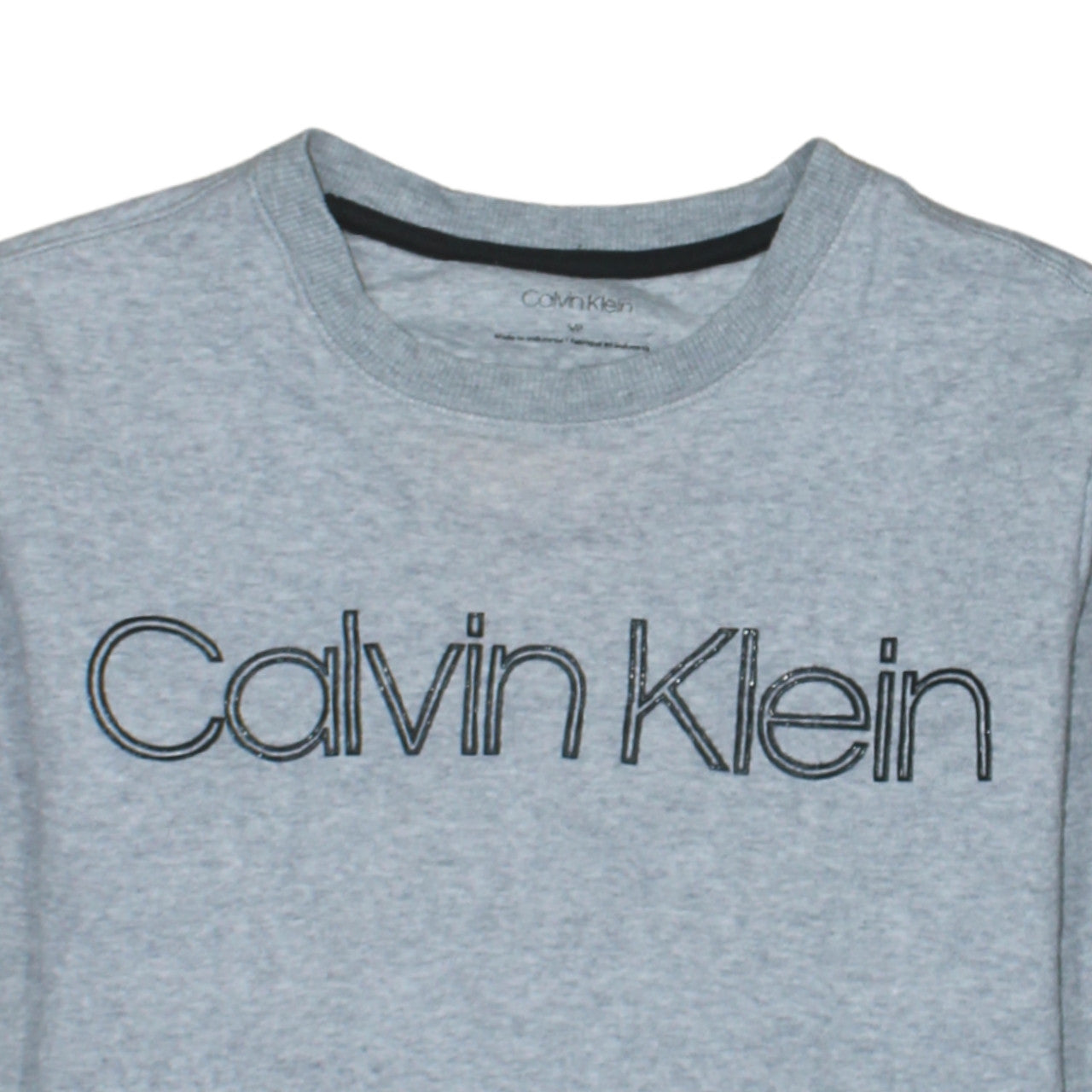 Calvin Klein Men's Grey Logo Pullover Sweatshirt Size S