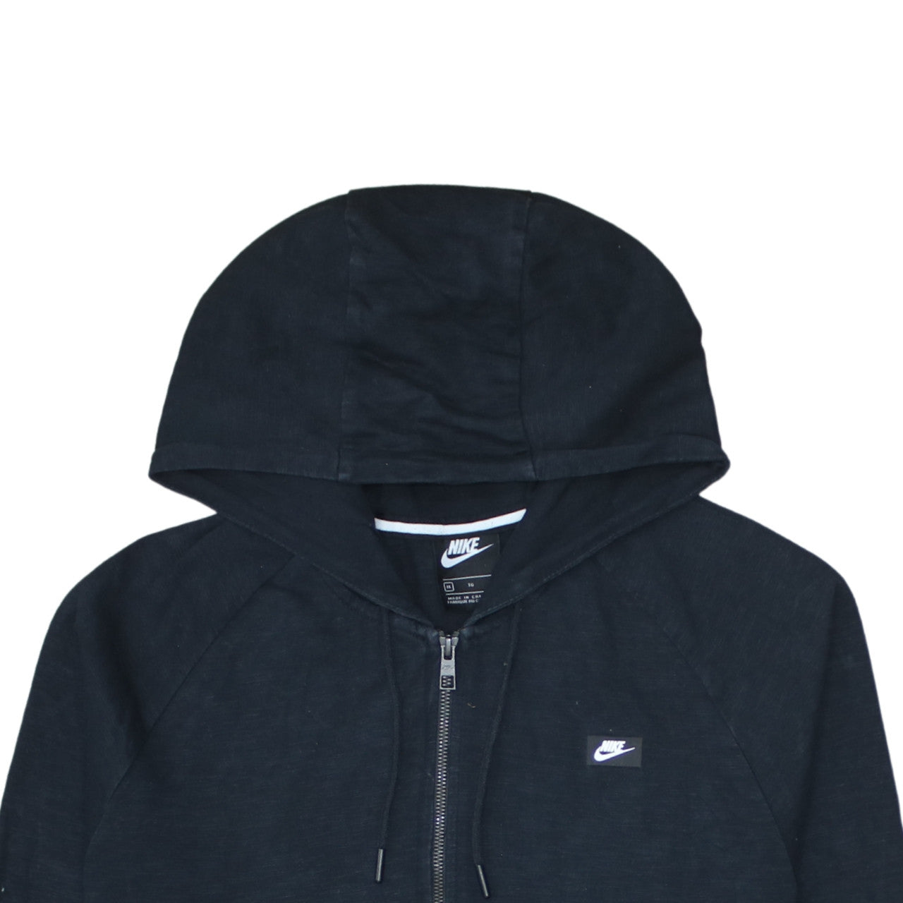 Nike Men’s Black Full Zip Hoodie XL Cotton Logo Sportswear