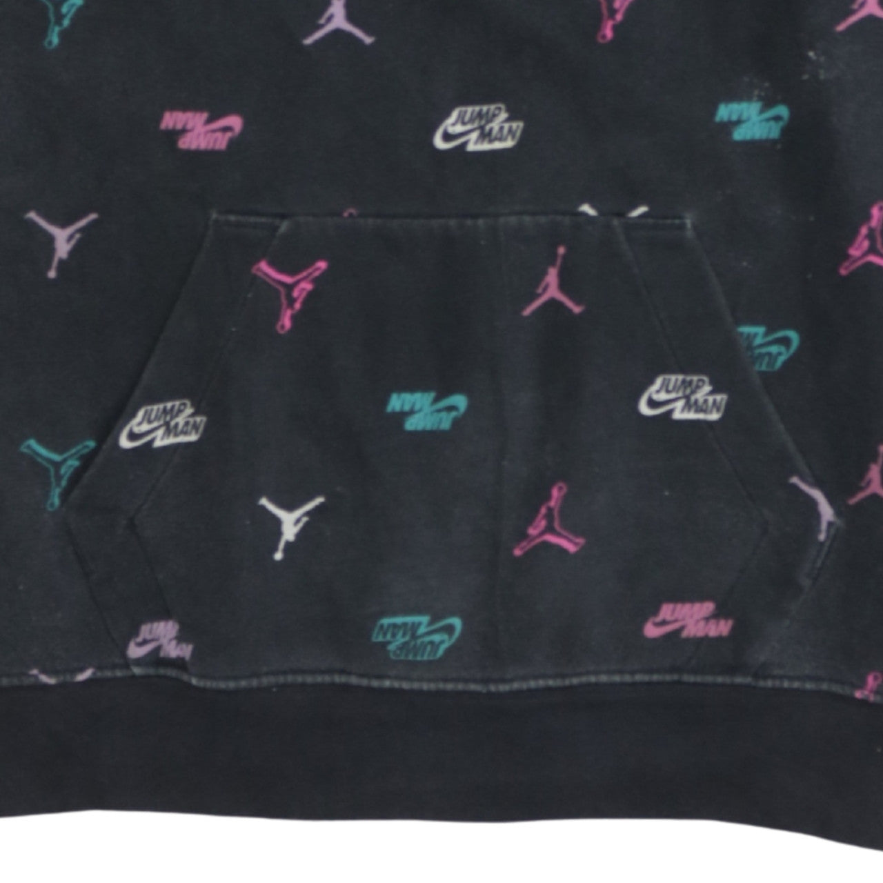 Jordan Girls Black 13-14 Years Pullover Hoodie Jumpman Logo Fleece