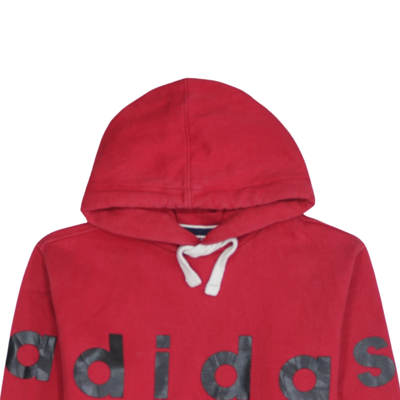 Adidas Mens Red Pullover Hoodie Sweatshirt Size M Graphic Print