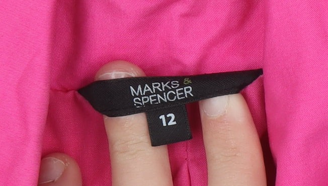 Marks and Spencer Women's Pink Cotton Belted Trench Coat Size 12