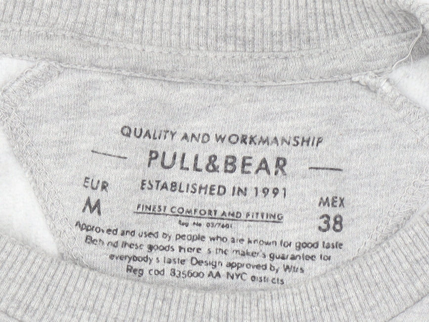 Pull&Bear Women's Grey Crew Neck Long Sleeve Pullover Sweatshirt Size 12