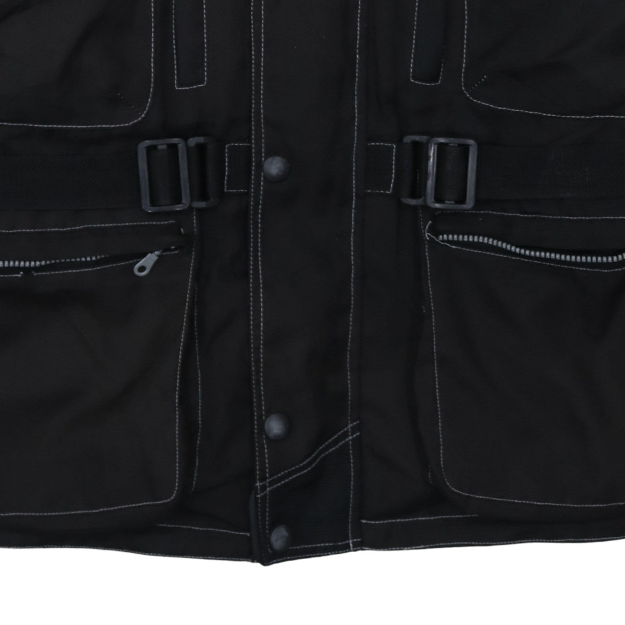 Zee Men's Black 3XL Waterproof Motorcycle Jacket with Belt