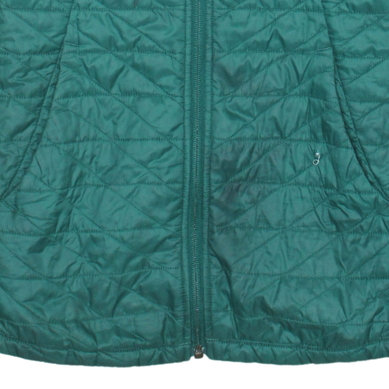 The North Face Womens Green S Hooded Quilted Full Zip Jacket