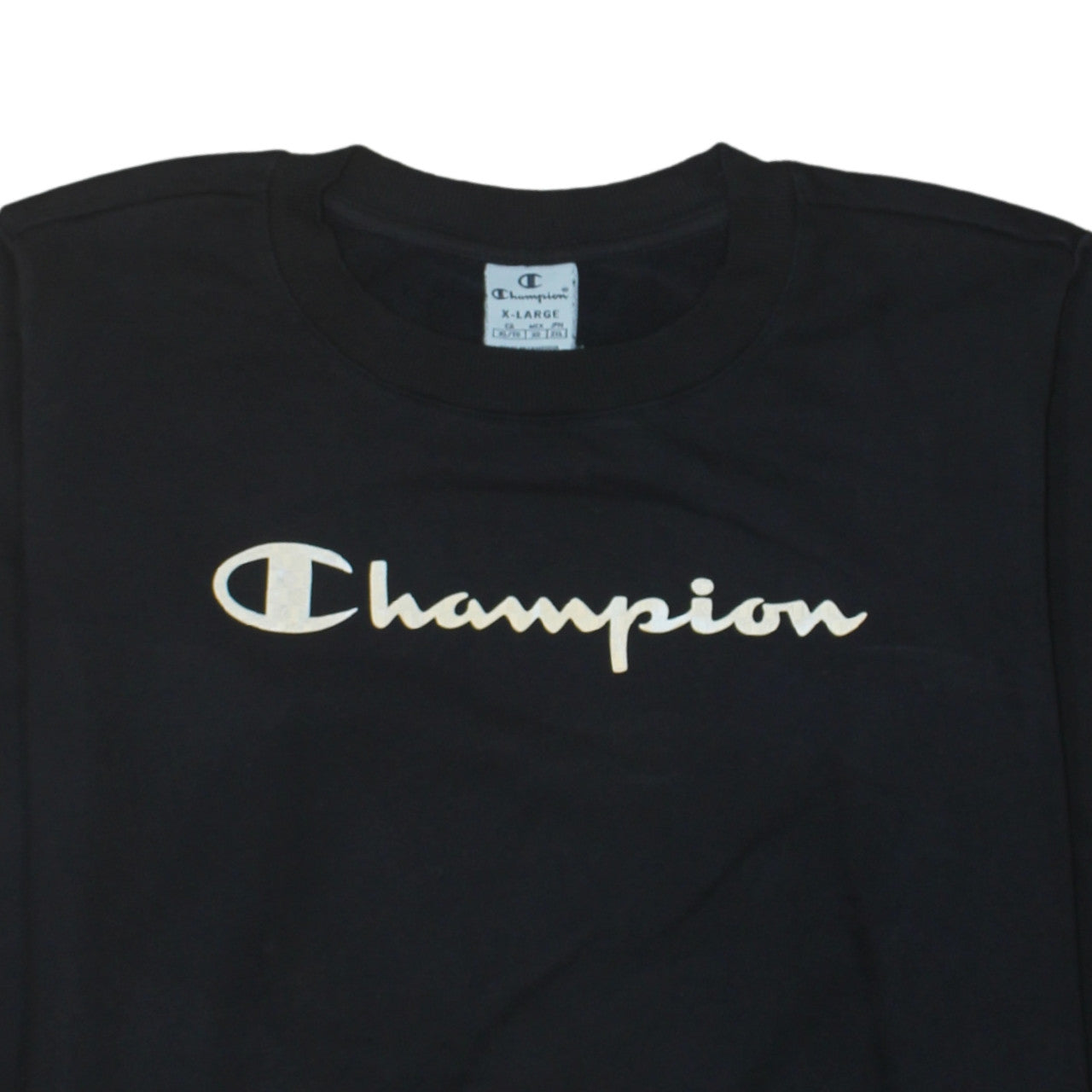 Champion Men Black XL Pullover Crew Neck Sweatshirt
